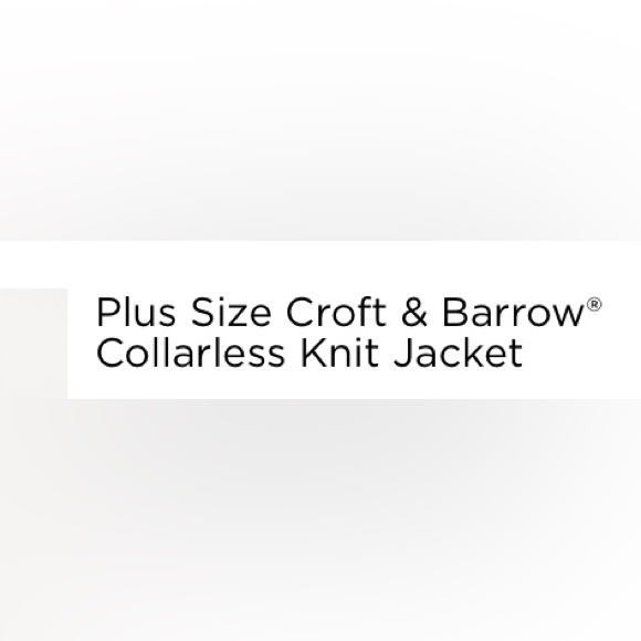 Croft & Barrow collarless knit jacket cardigan NWT Size 1X Plus Sized - Picture 15 of 16